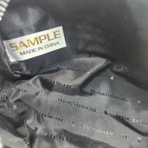 Victorias Secret Island Tote Bag Stud Pouch Beach Pink Black Stripe Travel 2016 - Picture 11 of 16